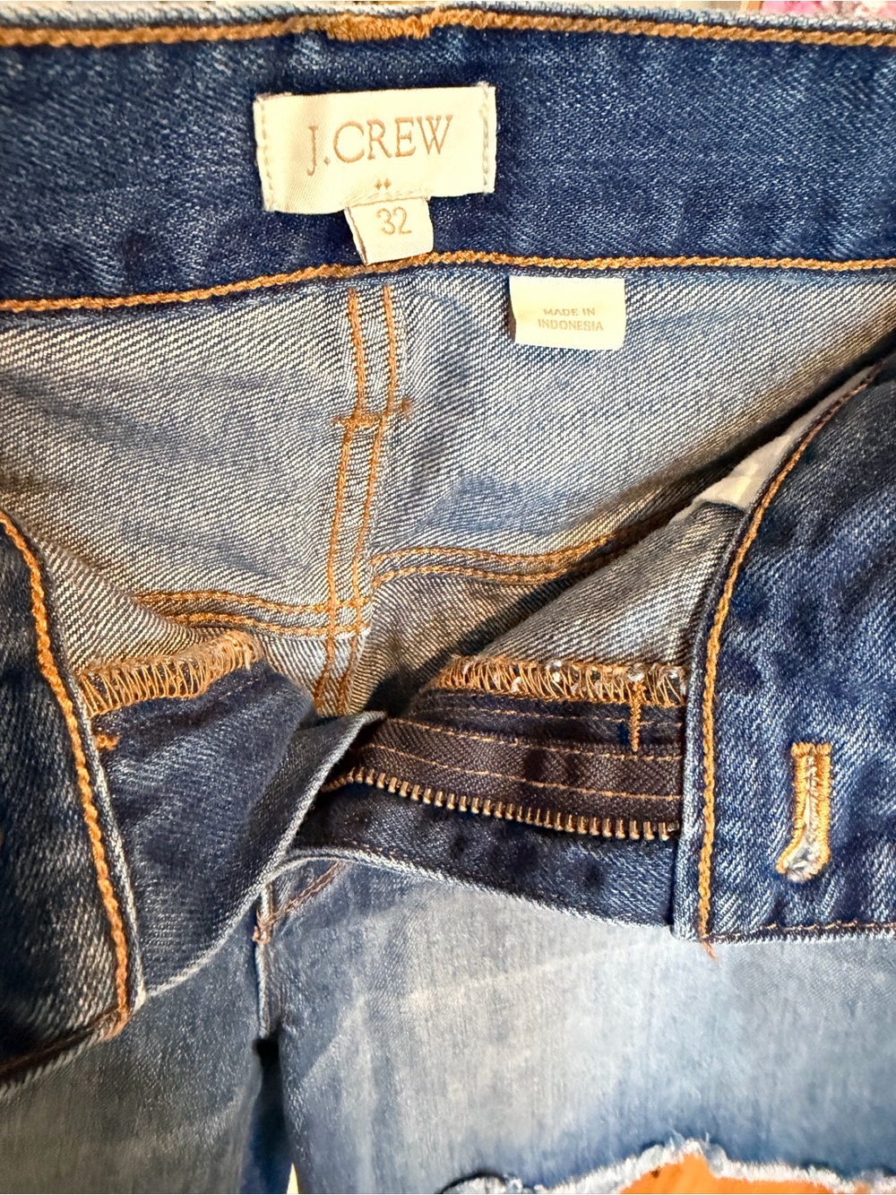 J. Crew Women's Medium Blue Distressed Denim Shorts - Picture 5 of 10